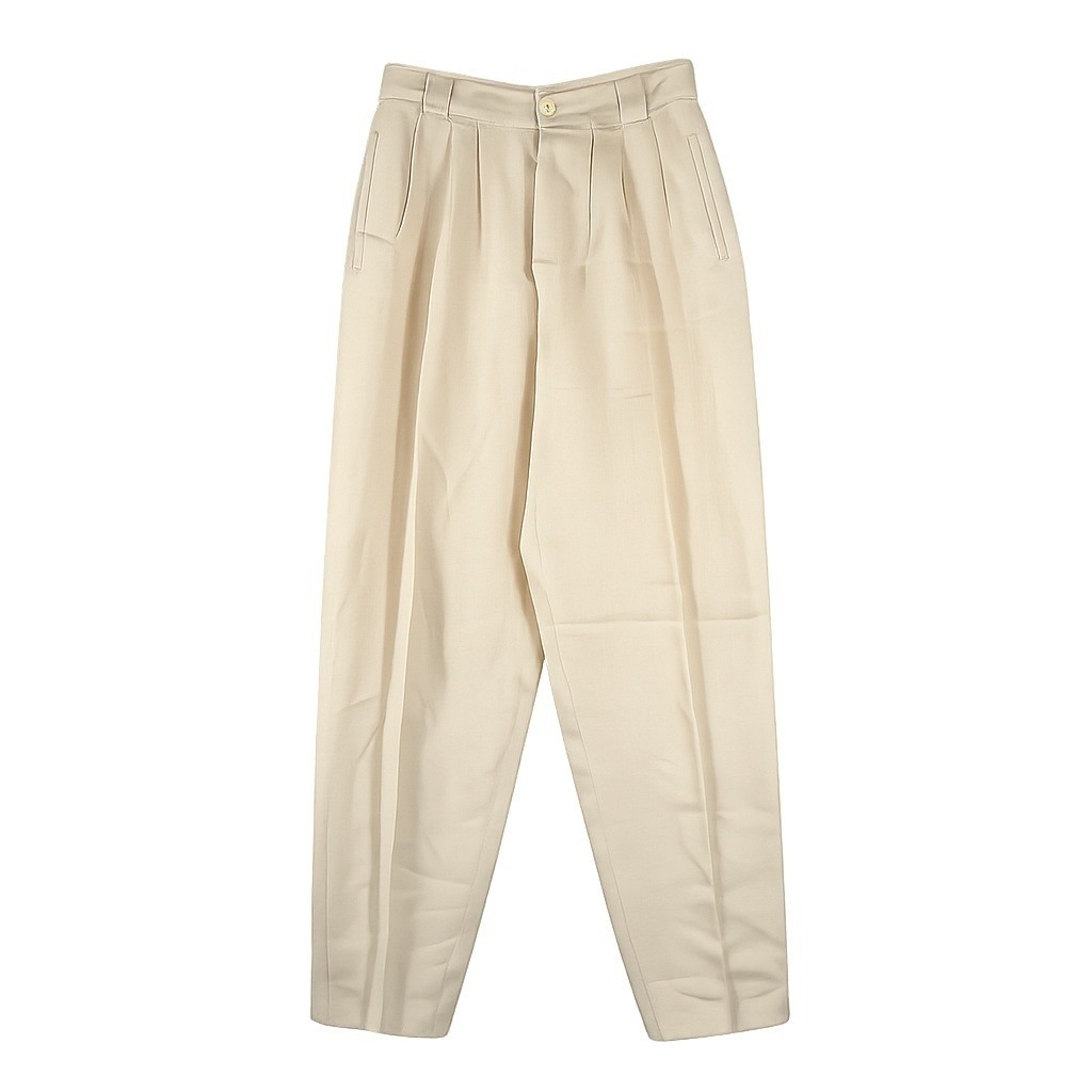 Vtg Giorgio Sant Angelo Womens 12 Linen Pleated Pants Butter Coastal Chic Style